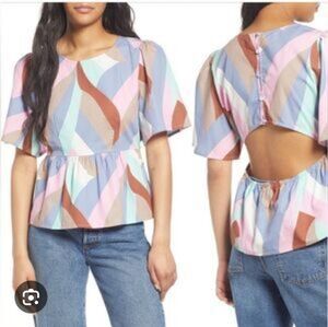 Vero Moda Colorful Women's Short Sleeved Top, medium, Open Back